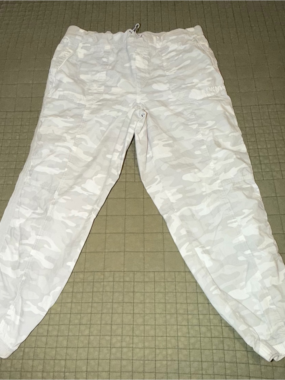 DKNY White Camo Drawstring Joggers